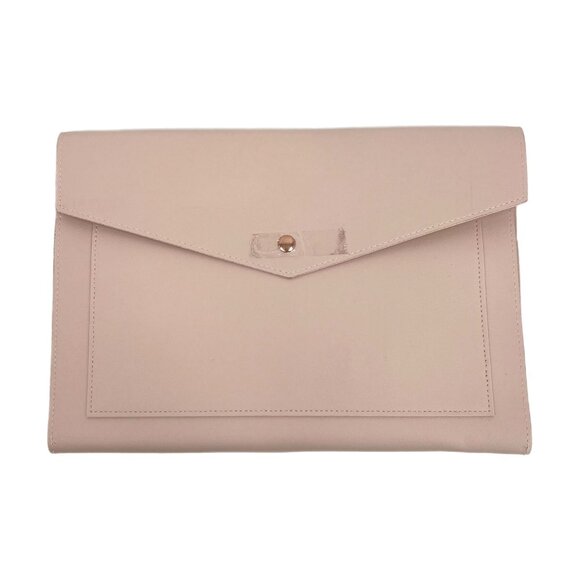 Glass Ladder & Co Pink Leather Envelope Clutch | Medium Size - Picture 1 of 6